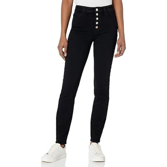 NWT PAIGE Hoxton High Rise Skinny Ankle Jeans Womens Size 25 Black Shadow Denim - Picture 1 of 10